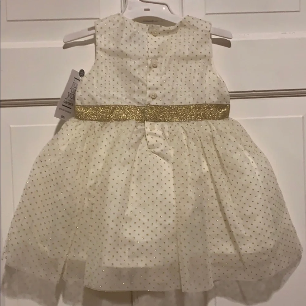 New Carter’s Creme and‎ Gold Tulle Dress - Size 6M
